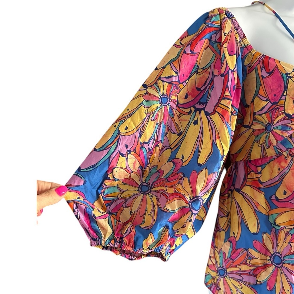 FARM for Anthropologie | Balloon Sleeve Blouse Sz L EUC - Picture 7 of 15